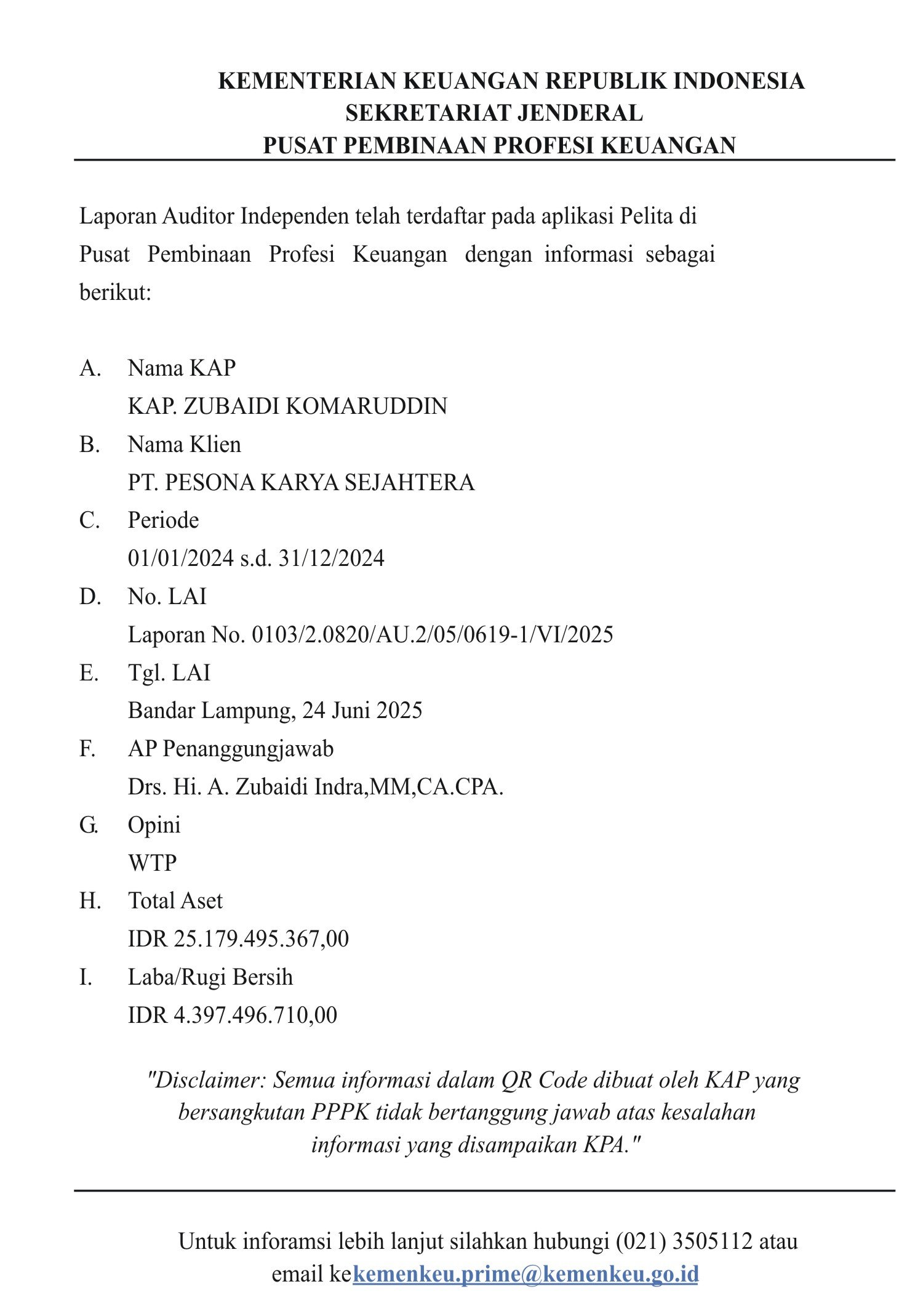 Laporan Auditor Independen